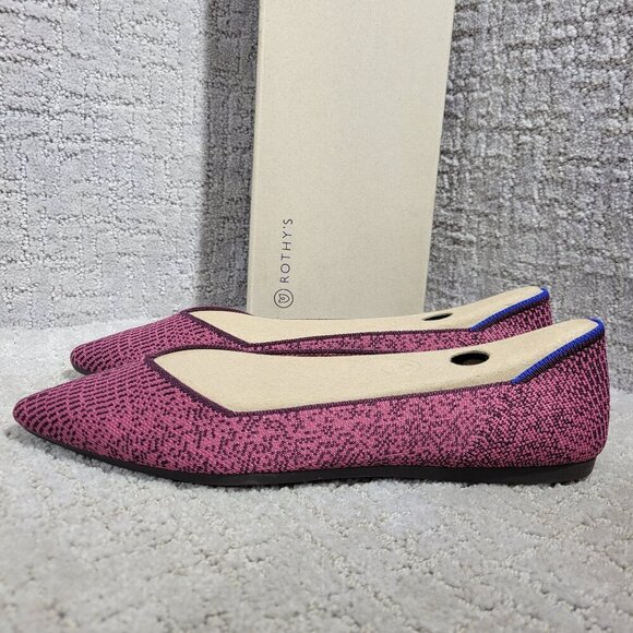 Rothys The Point Women's Size 9 US Fig Phyton Pointed Toe Slip on Flats Shoes - Picture 3 of 14